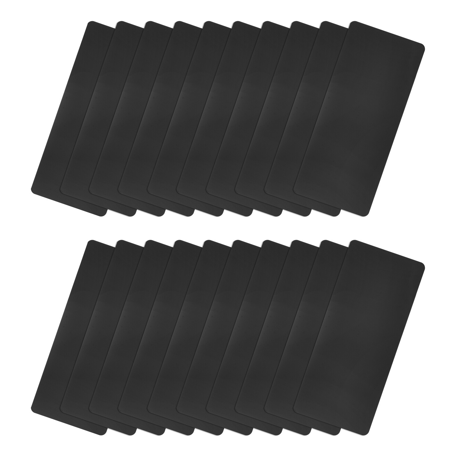 50x22x0.3mm Baking Painted Aluminum Blank Metal Card Black 20 Pcs