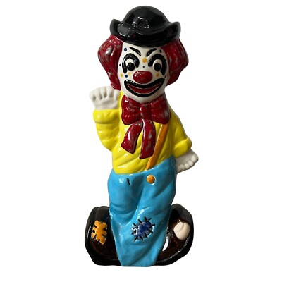 Vintage Ceramic 2 Face Clown Happy & Sad Hand Painted 10.5  Multicolor