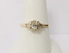 Estate 14kt WG Pear Shape Diamond .62ct 3 Stone Engagement Ring Sz9 w/Cert