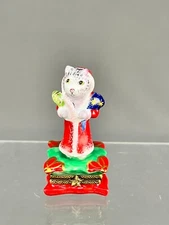 Chamart Limoges SANTA CAT Figural Christmas 2 3/4" Trinket Box: MINT