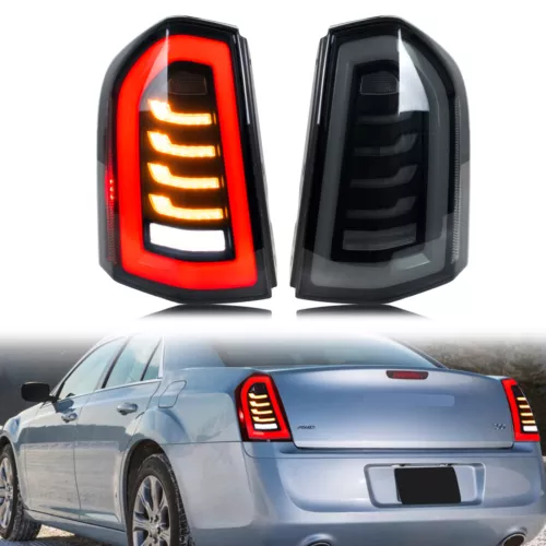 LED Tail Lights for Chrysler 300 300C 2011-2014 Sequential Animation Rear Lamps - Foto 4 di 24