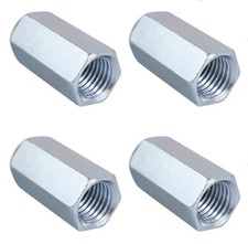  4  5/8-11 X 2-1/8 LONG, STEEL HEX COUPLING NUTS, ZINC PLATED
