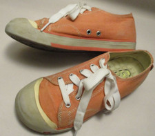 KEEN Girls Youth 3M Pale Orange Canvas Removable Insole Bump Toe Flat Sneakers