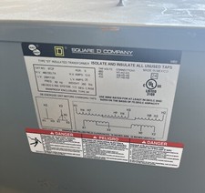 Used Square D Transformer 9T2F 3ph 9KVA