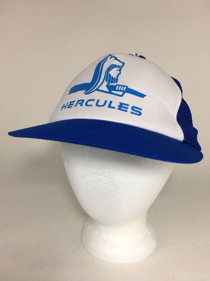 Vintage Hercules Mesh Trucker Snapback Hat With Pom Pom