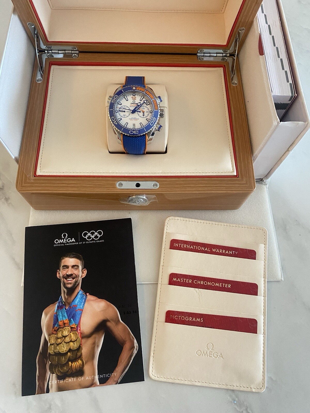 Rare Omega Seamaster Planet Ocean Michael Phelps Limited Edition image 6