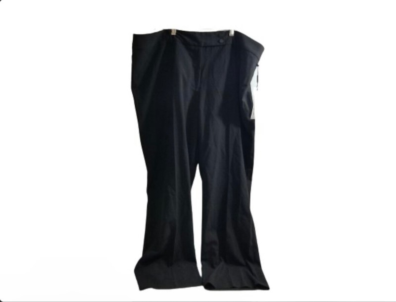 Calvin Klein Women's Classic Fit Straight Leg Suit Pant Charcoal Size 18W