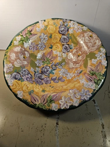 Beautiful Lesal Ceramics Bowl Floral Decor California Studio Pottery