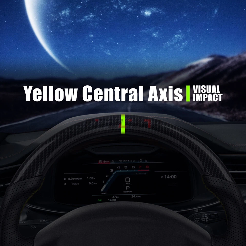 💛Volante Hydro Dip de fibra de carbono para Chevrolet Corvette C5 1997-04 amarillo Foto 3 de 4