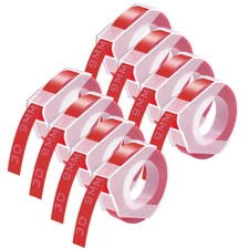 8PK 3D Emobssing Labels Refills Red 520102 For Dymo Organizer Xpress Pro 12696