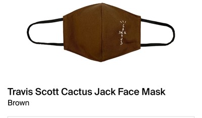 Travis Scott Astroworld Cactus Jack Face mask cover authentic New PPE