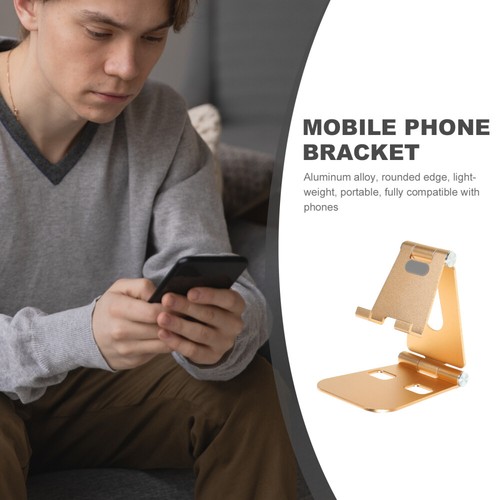 Double Folding Aluminum Alloy Mobile Phone Bracket Desktop Metal Phone Stand - 第 3/12 張圖片