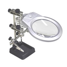 Helping Hand Magnifier + 2 Led Lights Glass Jewellery Soldering Clamp Stand