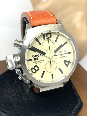 U-Boat Men's Watch Classico 53 Chronograph Swiss Automatic Brown Leather 45mm
