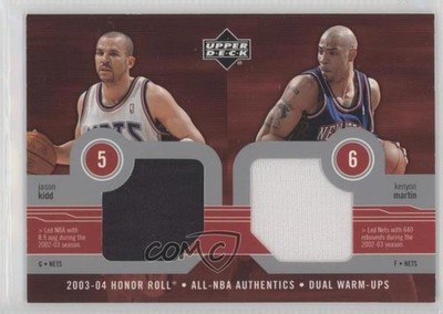 2003-04 Honor Roll All-NBA Authentics Dual Warm-Ups Jason Kidd Kenyon Martin g6w