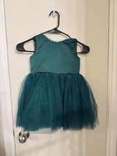 Emerald Green Satin Flower Girl Dress, Size 2T