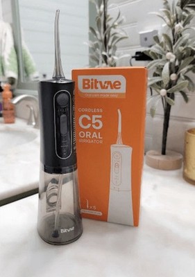 Water Flosser Cordless Bitvae C5 Portable Oral Irrigator Dental Cleaner 6JetTips
