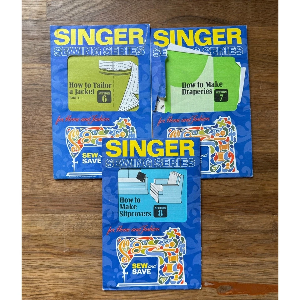 Lot of 5 Singer Sewing Series Binder Page Sets 1972 - Image 4 of 4