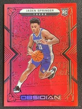 Jaden Springer 2021-22 Panini Obsidian Base Electric Etch Red Flood RC #192