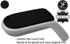 BLACK BLACK 2 TONE LEATHER ARMREST LID COVER FOR BMW MINI R55 R56 R57 07-14