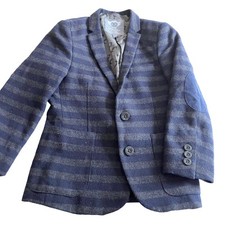 APPAMAN Boy's Striped Professor Blazer w/ Elbow Patches, Size 10
