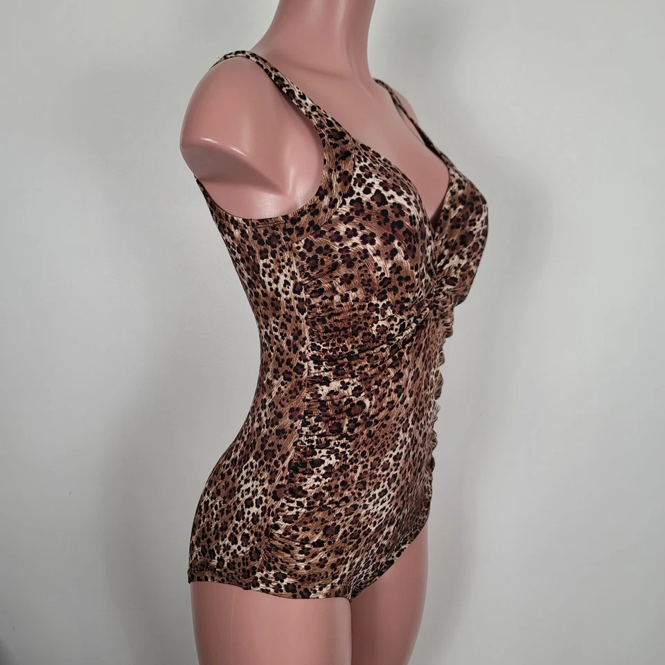Traje de baño vintage GABAR de una pieza adelgazante con estampado animal talla 10 Foto 3 de 4