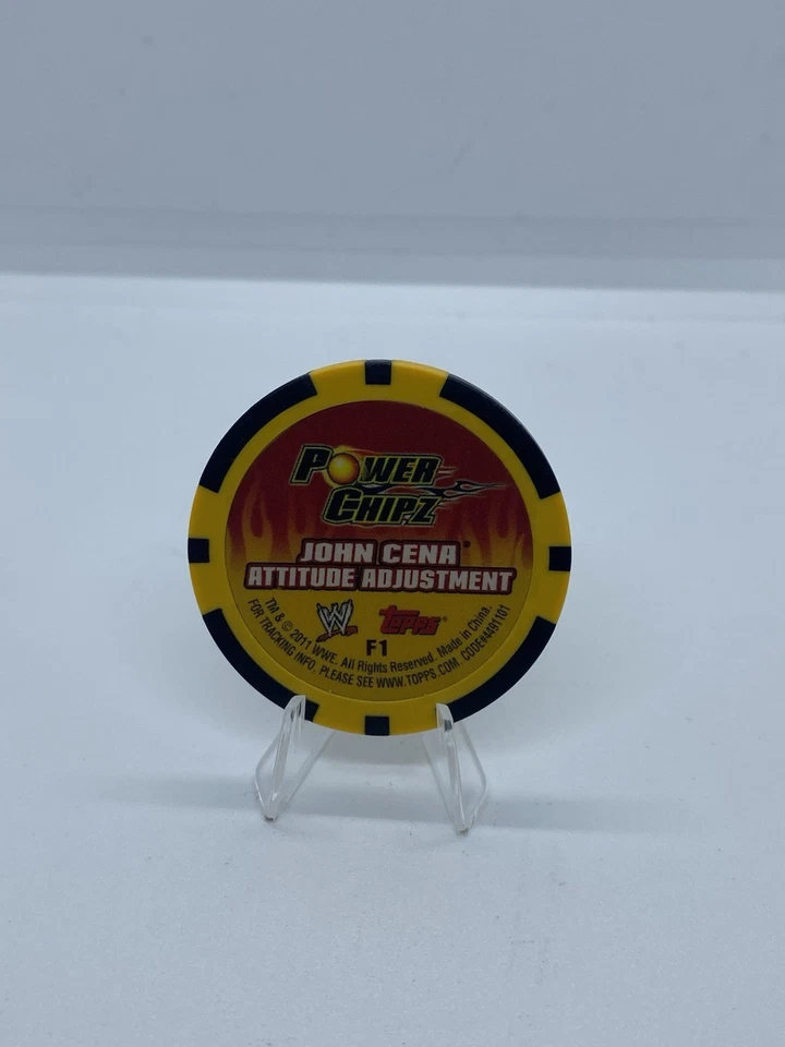 2011 Topps WWE Power Chipz John Cena Finishers Attitude Adjustment F1 - Image 2 of 2
