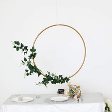 BalsaCircle 28-Inch Wide Gold Metal Round Hoop Hanging Wreath Ring - Party Weddi