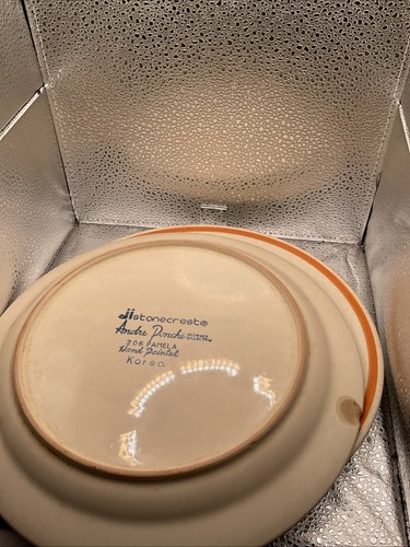 Vintage Stoneware  2 Plates 10 1/2” Korea. See Pics - Picture 2 of 4