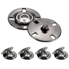 5Pcs Snap Buttons, Metal Invisible Buckle (Gun Black, 18mm)