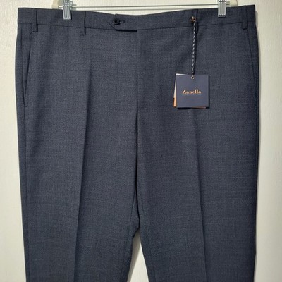 Zanella Devon NWT Men's Elegant Luxury Wool Dress Pants Trouser Sz 42 Gray 