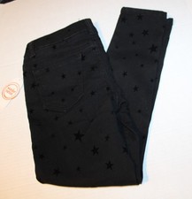  B-K Wonder Nation  Youth Girls Dark Black Skinny Jeans Pants w/Stars - Size 8