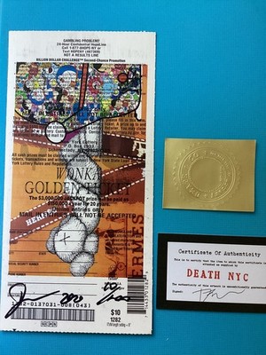 Death NYC - New York Lottery Ticket RARE Limited Edition 10/100 Signed With COA