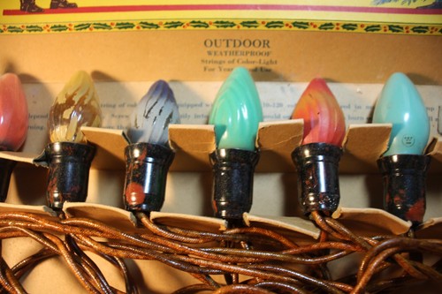 good-Lite CHRISTMAS LIGHTS GE C-9 inside paint swirl flame Lamps String Outfit - Picture 7 of 9