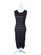 M.S.S.P Max Studio Vintage Y2K Black Lace Overlay Sheath Dress