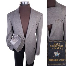 HART SCHAFFNER MARX Wool Sport Coat Jacket Blazer 46L 2-Button USA VTG