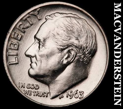 1963-D Roosevelt Dime- Silver Choice Gem Brilliant Uncirculated Luster #i3686