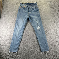Levi's Wedgie Jeans Women 27 Blue Cotton Denim Skinny Leg Faded Stretch Workwear