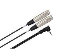 Hosa CYX-405F Microphone Cable - Dual XLR3 Female to Right-angle 3.5mm TRS Male