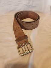 Boho Gap Women's Leather/Suede Brown Belt Triple Buckle Closure Sz S