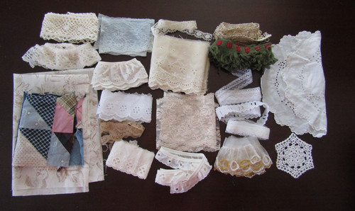 VTG. Mixed Lace Lot Sewing Craft Journal Doll Remnant Trim various styles /size