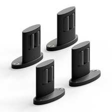 Pack Sliding Barn Door Bottom Floor Guide, Double-Sided Roller Design, 4 Black