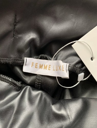 Femme Luxe wet look faux leather trousers Colour Black Size 6 - Picture 5 of 6