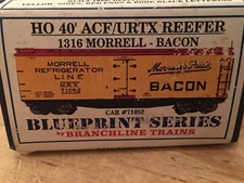 HO Branchline Trains 1316 Morrell Bacon 40’ ACF URTX Reefer Unassembled Kit
