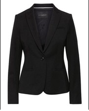 Banana Republic Sculpted Stretch One-Button Washable Blazer Black Notch 14