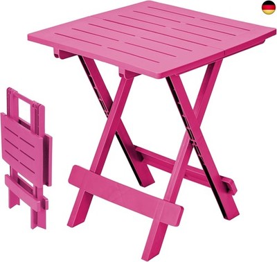 Spetebo Kunststoff Klapptisch Adige 45 x 43 cm - pink - Garten Beistelltisch