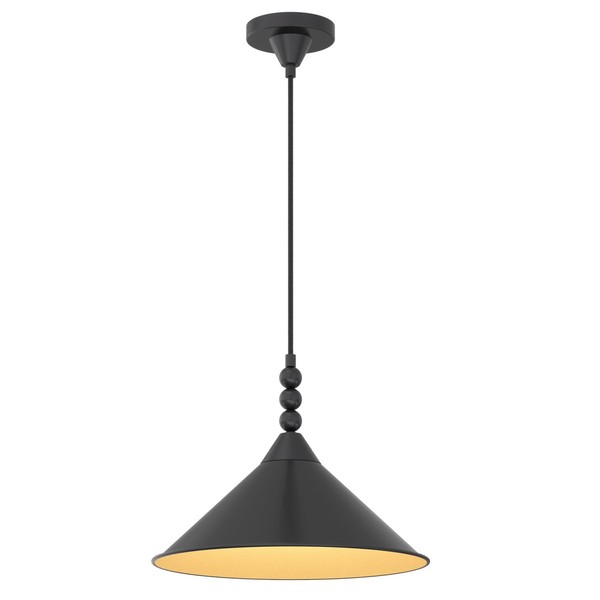 Pendelleuchte HäNgeleuchte Metall Ø 36 Cm Schwarz E27 HäNgelampe Esstisch-image