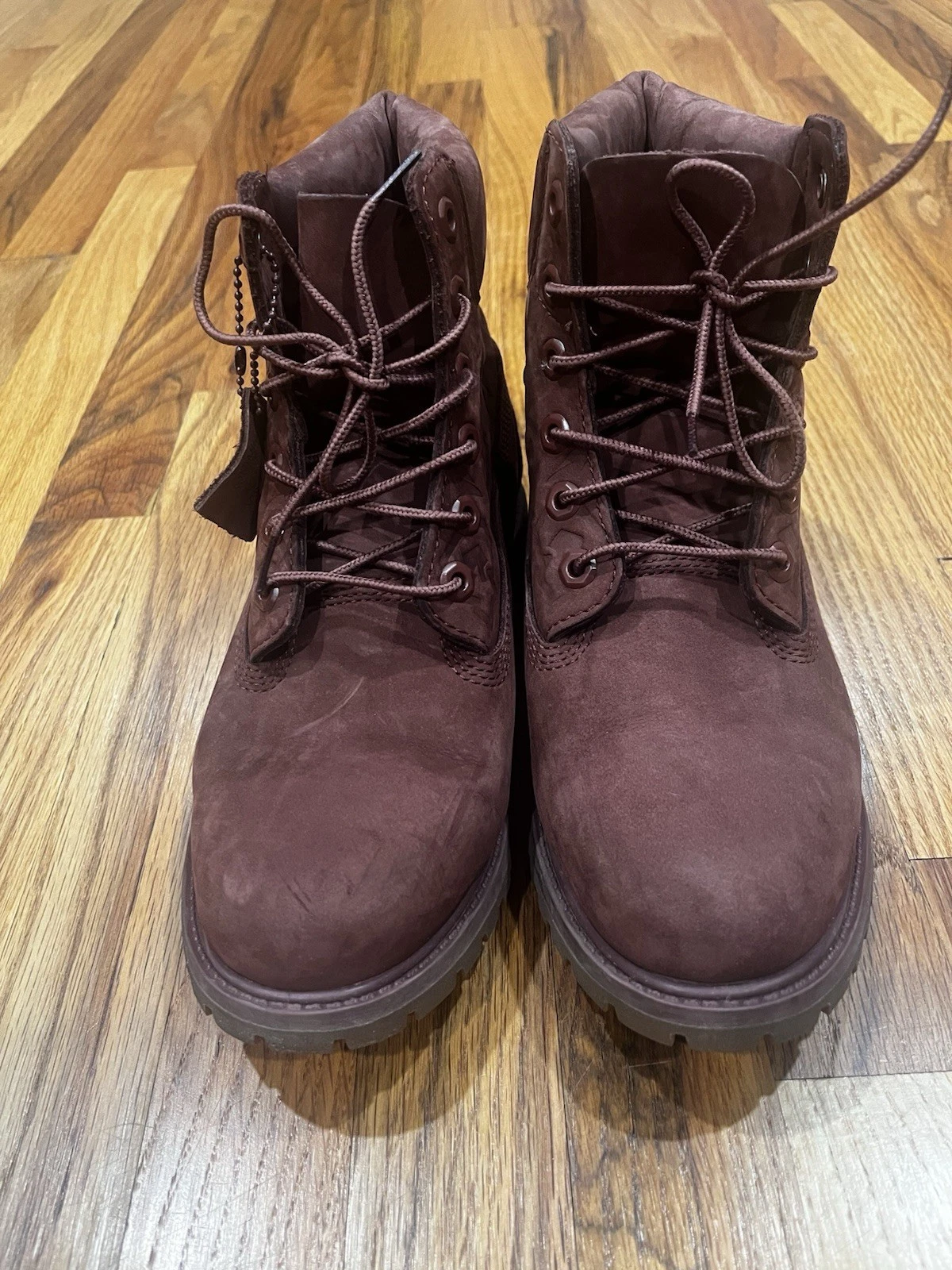 Stivali donna pelle Timberland velluto rosso misura 8 5 alcune macchie vedi foto