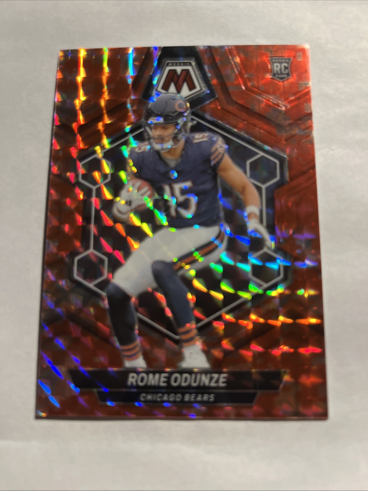 Rome Odunze 2024 Panini Mosaic #309 Mosaic FOTL Red Prizm Rookie Chicago Bears