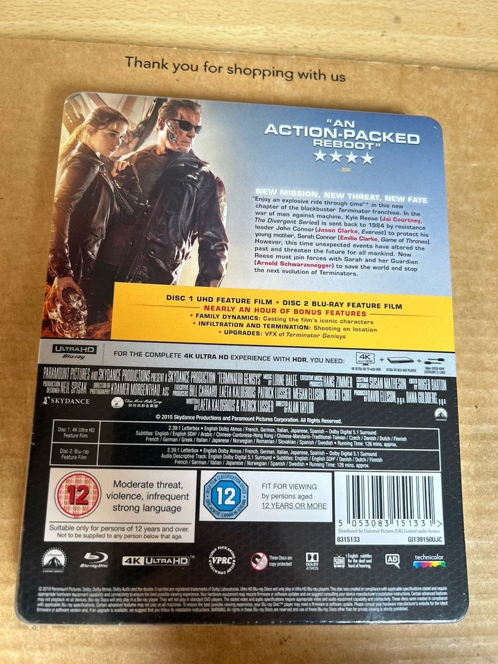 TERMINATOR GENISYS Rare UK 4K BLU RAY STEELBOOK NEW/SEALED Arnold Schwarzenegger - Image 2 of 4